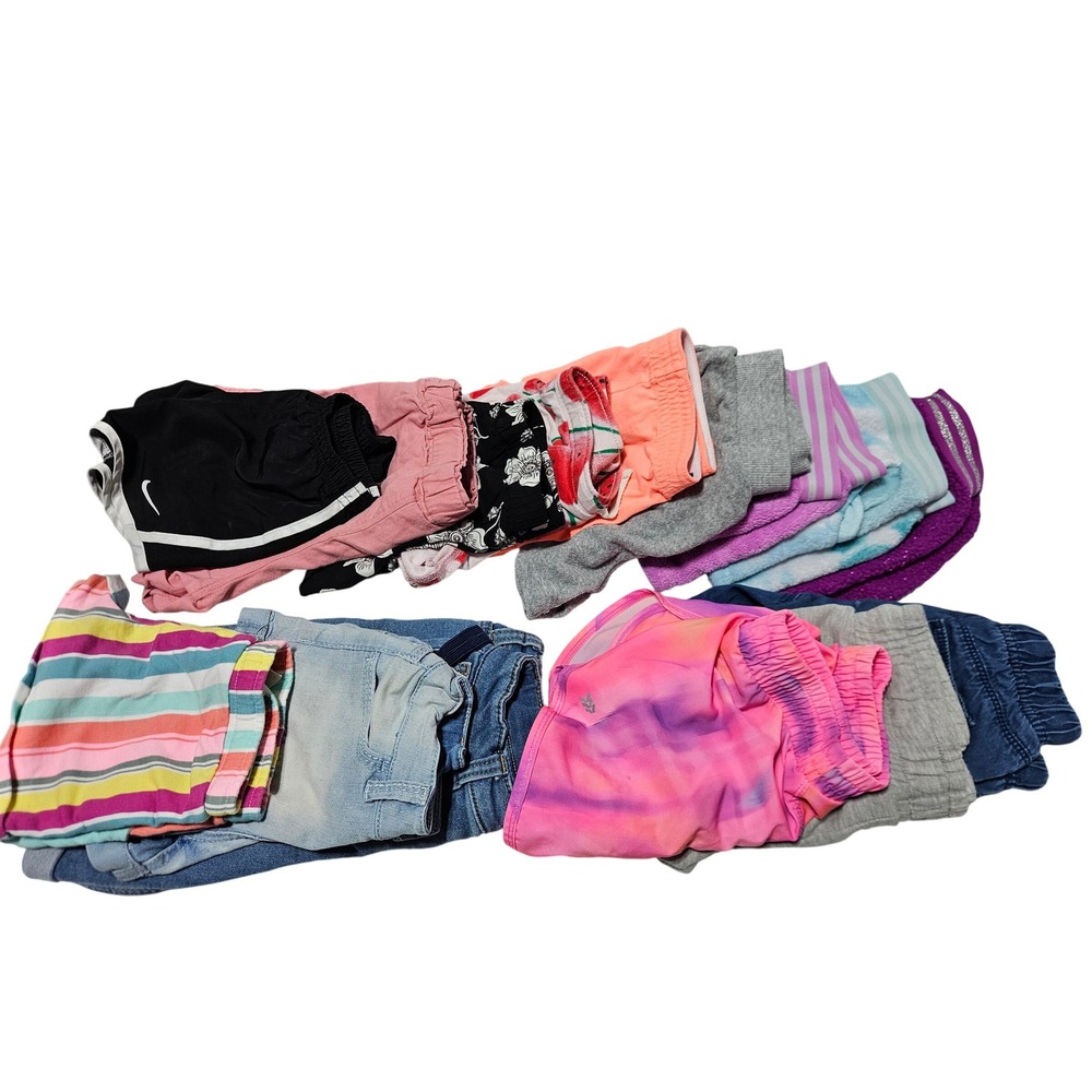Shorts Lot 15 Mixed Brand Girls Size 6/6X Multicolor Athletic Denim Casual Sleep